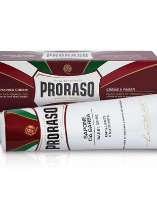 Крем для бритья proraso red  с маслом ши (увлажнение, для жосткой щетины) 150 мл