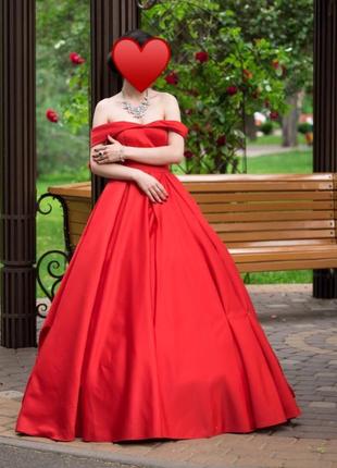 Выпускное красное платье2 фото