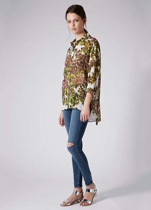 Сорочка в квітковий принт topshop oversized flower print shirt2 фото