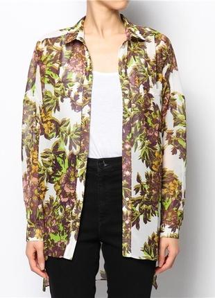 Рубашка в цветочный принт topshop oversized flower print shirt3 фото
