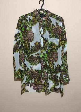 Рубашка в цветочный принт topshop oversized flower print shirt4 фото