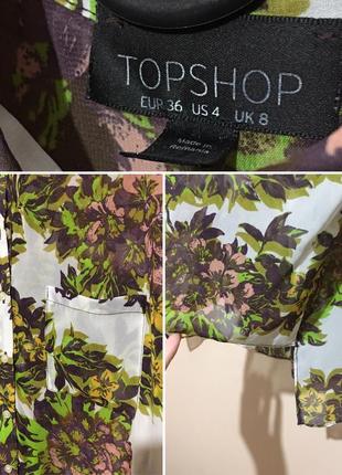 Сорочка в квітковий принт topshop oversized flower print shirt5 фото