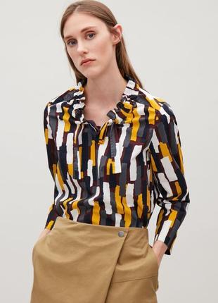 Яркая хлопковая блуза cos 36, 38, 42 размеры1 фото