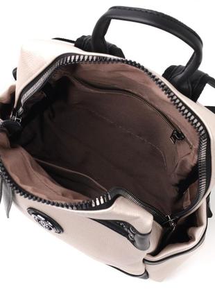 Вместительный женский рюкзак из эко-кожи vintage 18715 золотистый4 фото