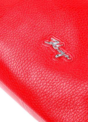 Яркая женская сумка багет karya 20837 кожаная красный7 фото