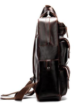 Рюкзак дорожній vintage 14711 шкіряний темно-коричневий5 фото