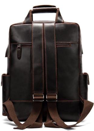 Рюкзак дорожній vintage 14711 шкіряний темно-коричневий3 фото