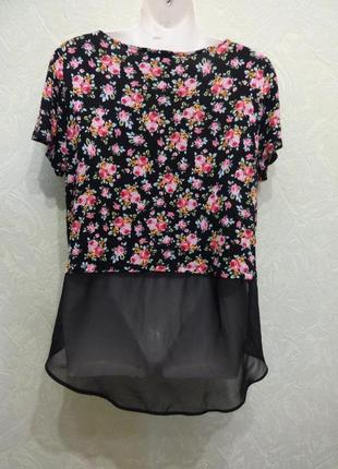 Модная блуза с шифоновым низом george р.146 фото