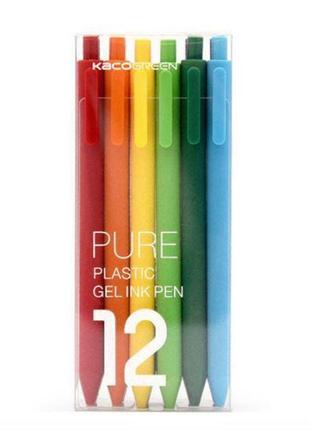 Комплект гелевых ручек kaco pure plastic gelic pen (12 шт)