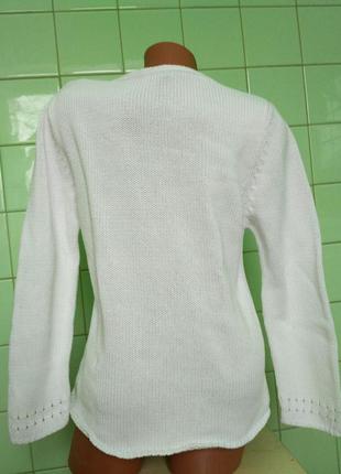Красивый,стильный,фирм бренд кофта свитшот свитер вязаный в косы белый базовый теплый4 фото