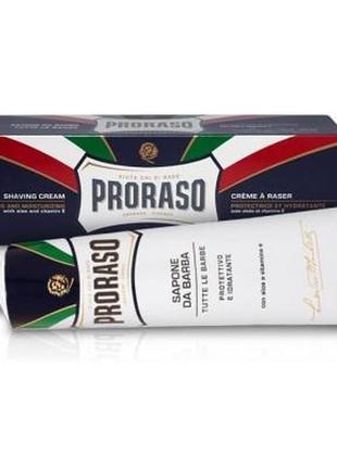 Крем для бритья proraso blue алоэ и витамин е (увлажнение) 150 мл