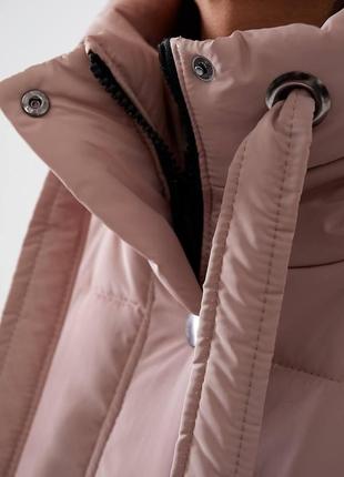 Стильна тепла жіноча куртка єврозима 579 фреза пудра4 фото