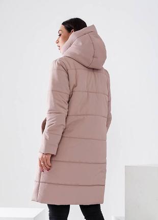 Стильна тепла жіноча куртка єврозима 579 фреза пудра5 фото