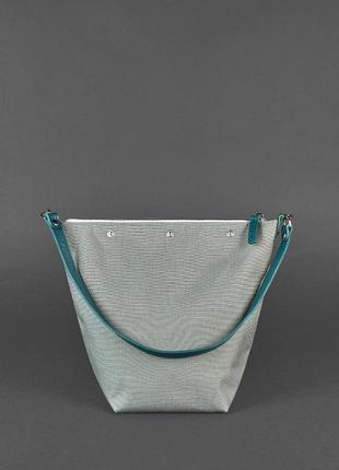 Женская кожаная плетеная сумка через плечо кросс-боди из натуральной кожи размер м зеленая4 фото
