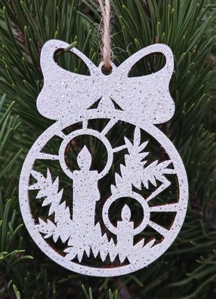 Новорічна іграшка-фігурка "куля з свічками", 9см