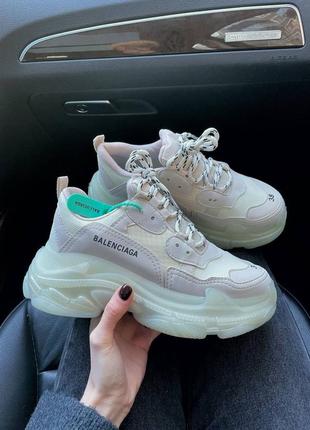 Кросівки в стилі balenciaga triple s beige жіночі
