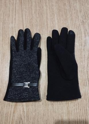 Теплые перчатки трикотажные на флисе2 фото