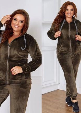 Жіночий спортивний костюм напівбатал хаки 213к