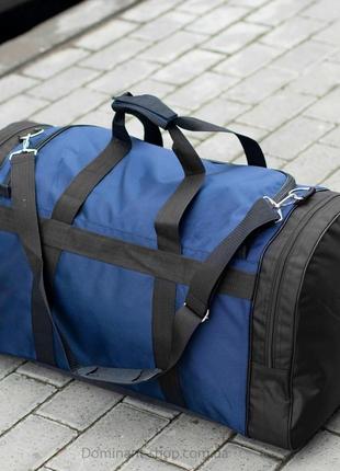 Вместительная спортивная дорожная сумка мужская p-60 biz синяя для тренировок и путешествий прочная на 60 л5 фото