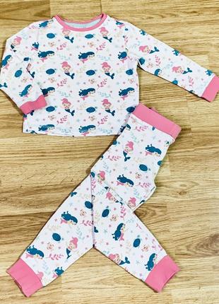 Фирменное хлопковое термобелье пижама принт русалочки 🧜‍♀️ lily&dan2 фото
