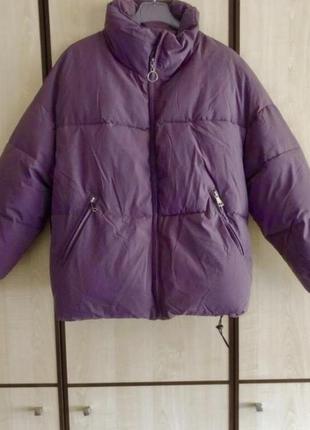 Куртка пуховик фиолетовая1 фото
