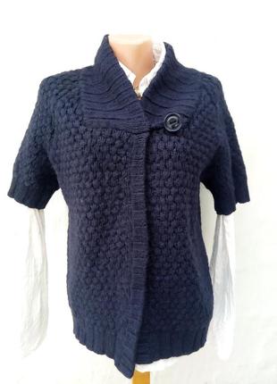 Стильная вязанная шерстяная,альпака безрукавка,жилет,офисная,базовая.