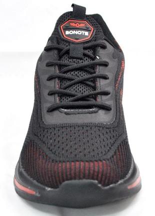 Размеры 41, 42, 43, 44, 45, 46  демисезонные кроссовки в стиле adidas marathon, текстиль, черные с красным2 фото
