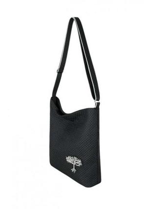 Жіноча стьобана сумка. легка зручна сумочка текстильна. женская чёрная сумка3 фото