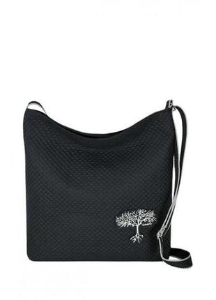 Жіноча стьобана сумка. легка зручна сумочка текстильна. женская чёрная сумка4 фото