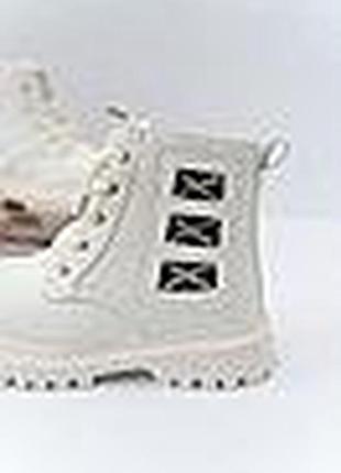 Стильные демисезонные ботинки для девочки белые3 фото