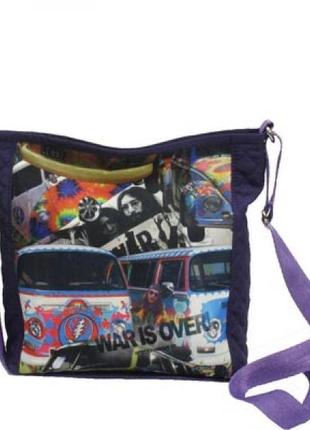 Сумка через плече кросбоді. женская сумка кроссбоди фиолетовая с принтом