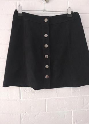 Юбка черная под замшу