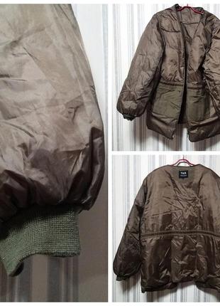 Куртка с пуховой подстёжкой, очень тёплый пуховик защитного цвета (осень/зима)2 фото