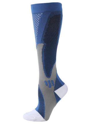Компрессионные носки гетры профессиональные runner brothock 41-44 синий1 фото
