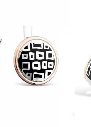 Роскошные серьги, много золота и эмаль