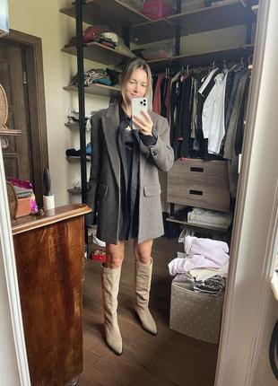 Шерстяной стильный базовый блейзер жакет пиджак zara