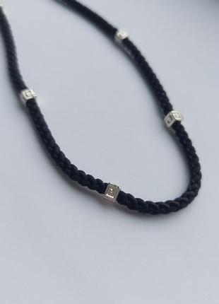Гайтан шнурок на шию срібло, серебряный шнурок 9252 фото