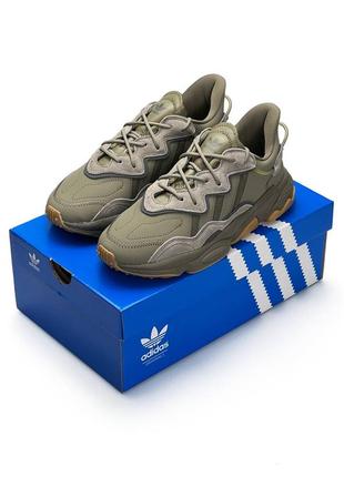 Мужские кроссовки adidas originals ozweego khaki #адидас1 фото