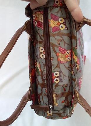 Дитяча лакова сумочка із совами3 фото