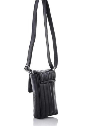 Жіноча маленька сумочка клатч еко-шкіра на ланцюжку чорний2 фото