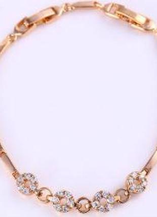 Браслет позолоченный gold filled с цирконами (gf778