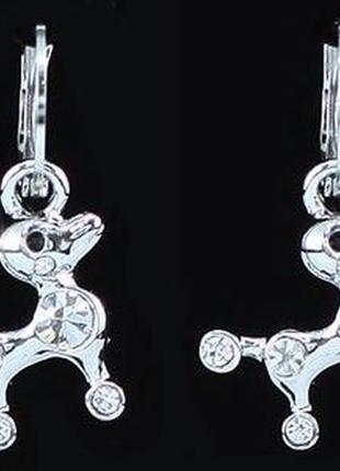 Серьги puppy dog earrings use swarovski crystal se372