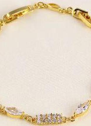 Позолоченный браслет с цирконами (gf326)