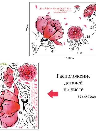 Інтер'єрна наклейка квіти акварель (ay7234)3 фото