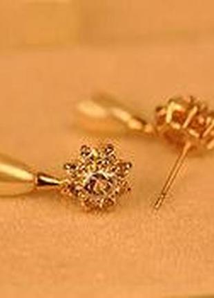 Серьги висюльки золотистые tb1038