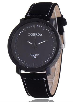 Чоловічі годинники dobroa чорні (еко замш) 144-2