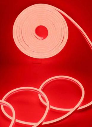 Світлодіодна неонова стрічка neon 220в jl 2835-120 g ip65 герметична 5 метрів червона