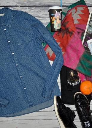 L фірмова жіноча джинсова сорочка блуза блузка клітинка mango манго