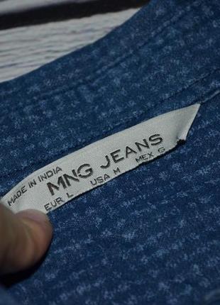 L фирменная женская джинсовая рубашка блуза блузка клеточка mango манго5 фото