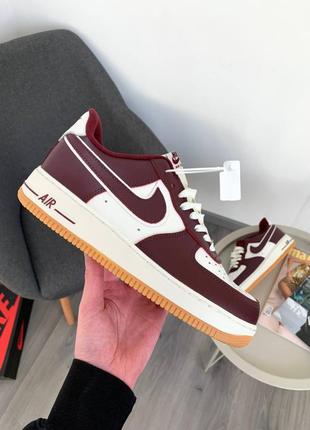 Чоловічі шкіряні кросівки nike air force college pack might maroon4 фото